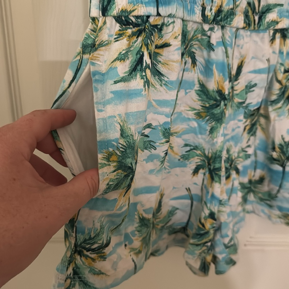 Old Navy Kids Palm Tree Print Romper - Blue and Green - Picture 4 of 6